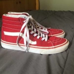 Vans Off The Wall Filmore Hi-top Sneakers. Red/White EUC‎ Men’s 6 Women’s 7.5